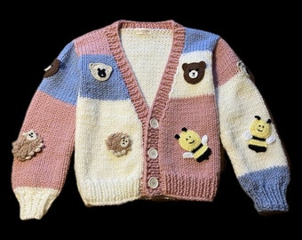 Animal knitted cardigan for babys