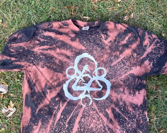 Coheed and Cambria Keywork Tie Dye Bleached tshirt tee shirt