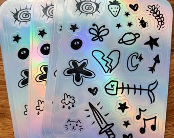 Alt Holographic Waterproof Sticker Sheet Deco Stickers
