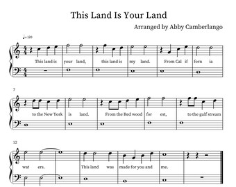 This Land Is Your Land Easy Piano Music