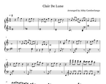 Clair De Lune Easy Piano