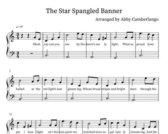 The Star Spangled Banner Easy Piano