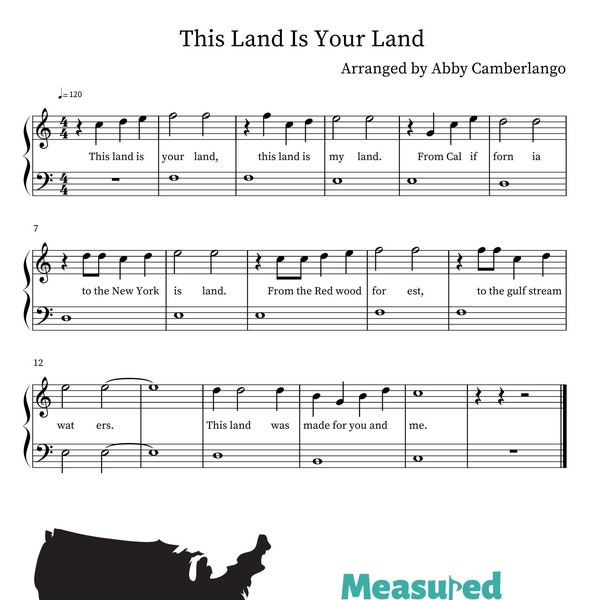 This Land Is Your Land Easy Piano Music