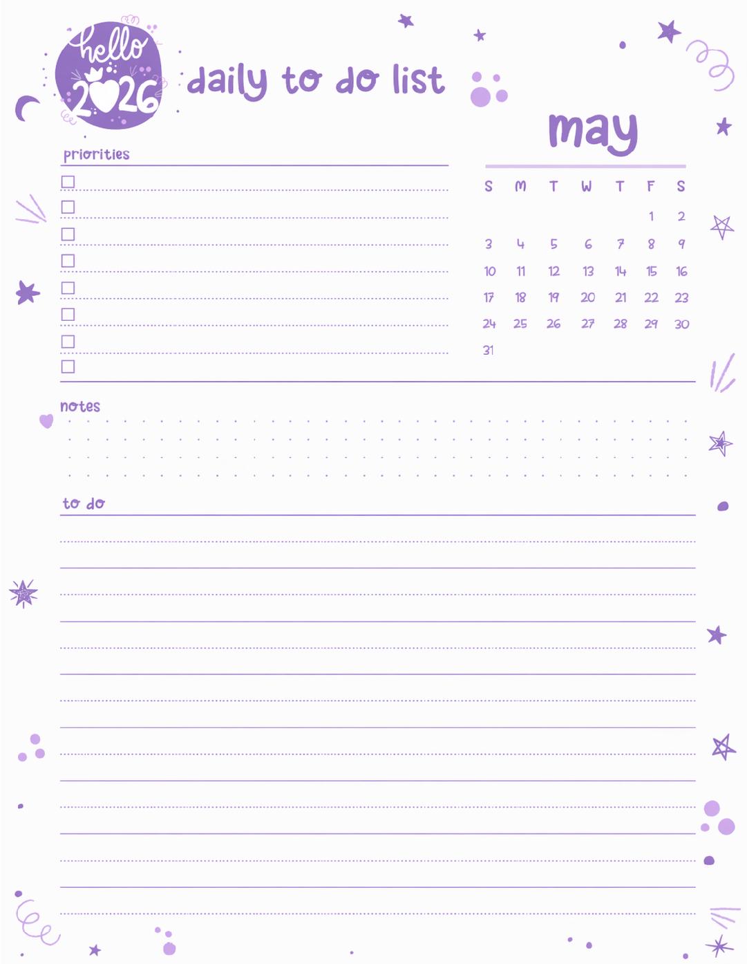 May 2026 Planner Printable Set | Daily, Weekly, Monthly Calendars ...