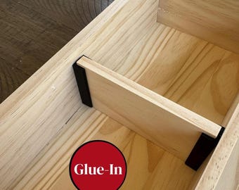 Drawer Divider Brackets | Glue-In Drawer Organizer System | Custom DIY Dividers for IKEA Alex, Kitchen, Office, Craft Drawers