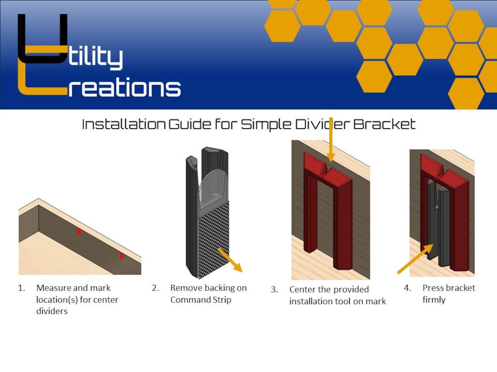 Adhesive Storage Divider Brackets, Custom Storage Organization, Peel ...