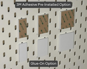 Universal Mounts for IKEA Skadis Pegboard | Mount Anything! | 3M Peel & Stick Adhesive or Glue-On Clips for Tools, Bins and Accessories