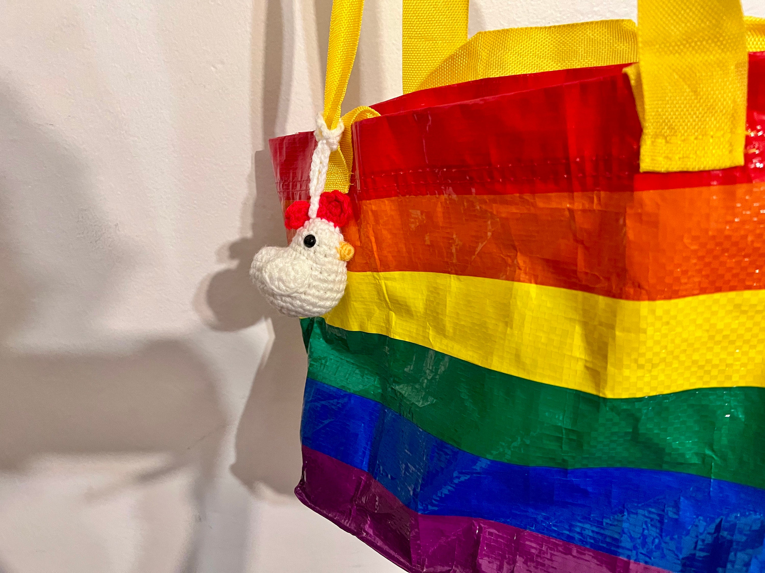 Chuck the Chicken | Crocheted Chicken Keychain - Etsy