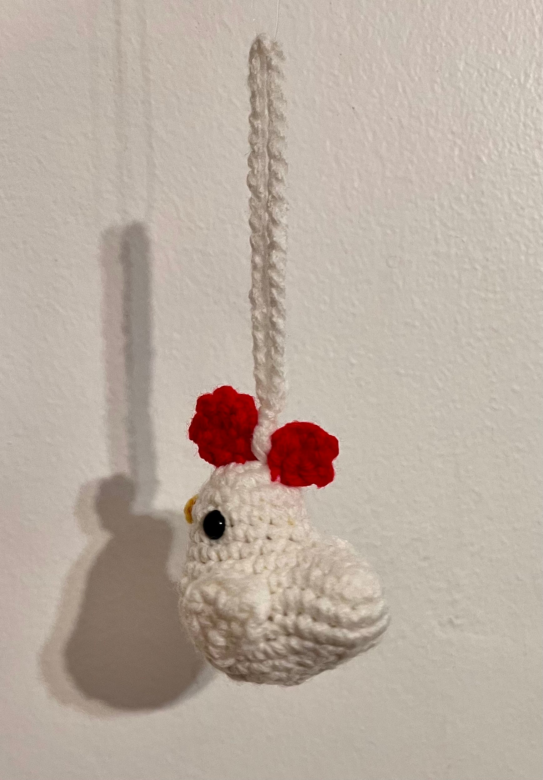 Chuck the Chicken | Crocheted Chicken Keychain - Etsy