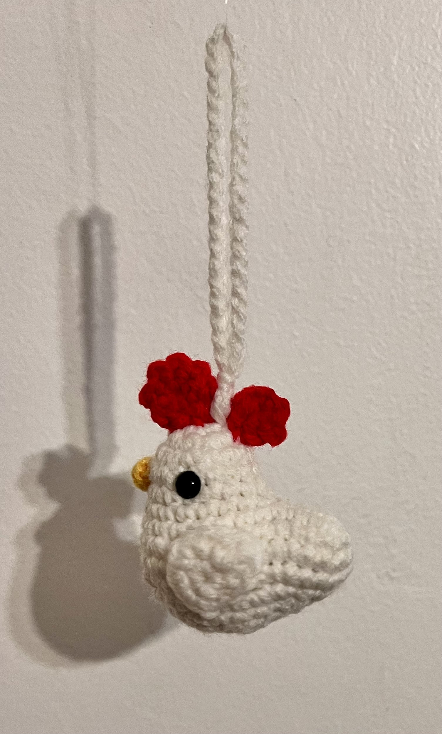 Chuck the Chicken | Crocheted Chicken Keychain - Etsy