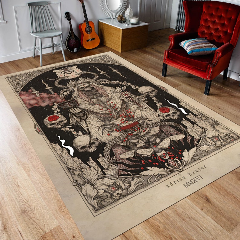 Skull Rug Gothic Rug Fear Rug Modern Rug Popular Etsy