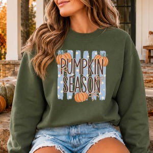 Sweatshirt zur Kürbiszeit, kuscheliger Herbst-Rundhalsausschnitt, Herbst-Damenshirt