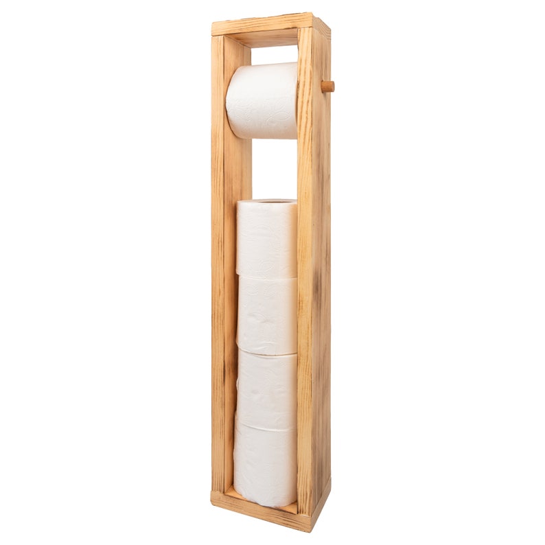 Wooden Toilet Roll Holder, Toilet Paper Stand, Bathroom Storage, Toilet