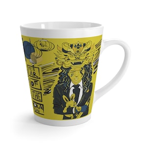 Latte Mug, Year of the Dragon Mug, 2024 New year mug, Chinese Zodiac Mug, Chinese New Year, Dragon Mug, Girl Dragon, Hand Drawn Designs