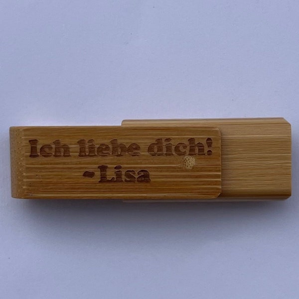 USB-Stick Bambus 16GB, individueller gravierter Holz-USB Stick, mit Logo oder Text graviert