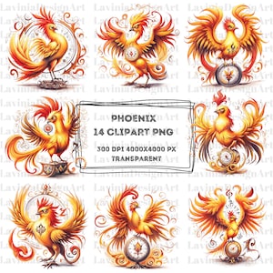 Phénix Aquarelle Clipart | Phénix renaît | Phénix Png | Heure de Phénix | Utilisation commerciale | Téléchargement numérique