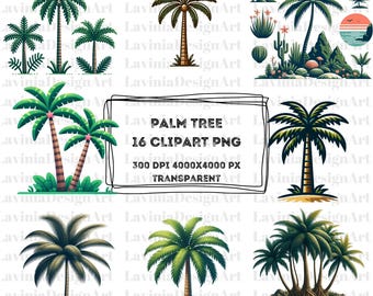 Palm Tree Clipart | Palm Watercolor | Palm Tree PNG | Summer Clipart | Tree Clipart | Digital Download