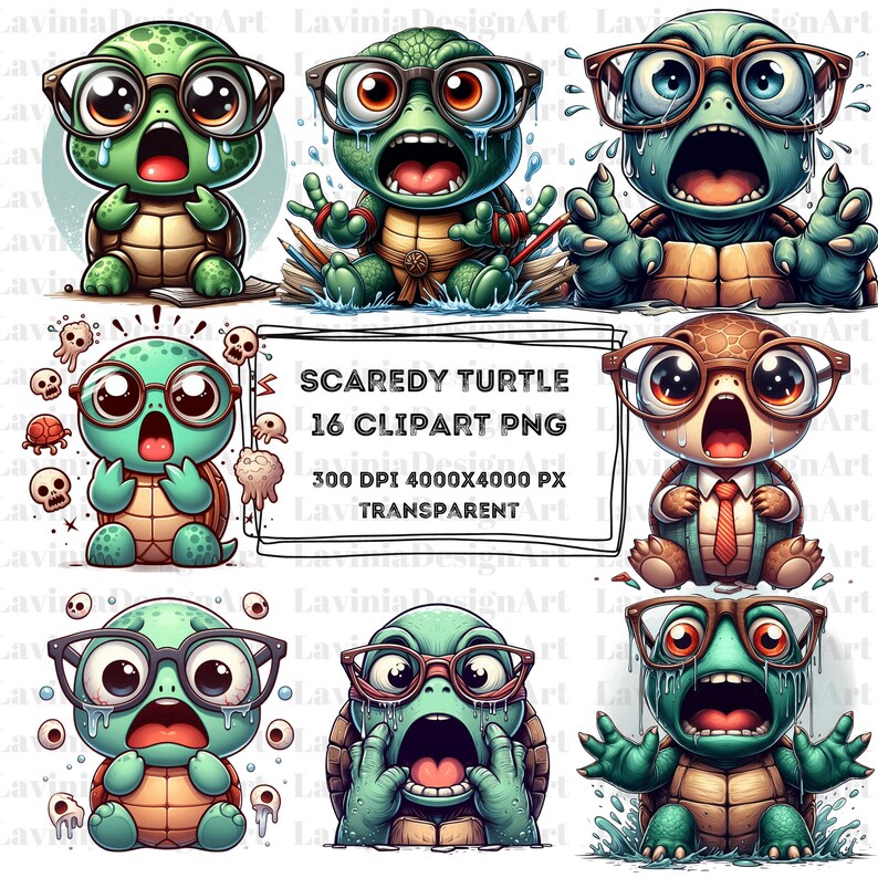 Scaredy Turtle Clipart Watercolor | Coward Turtle Clipart | Turtle ...