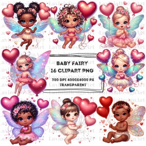 Baby Fairy Clipart | Baby clipart | Fairy Clipart | Fairy Valentines | Commercial Use | Digital Download | Baby Fairy PNG