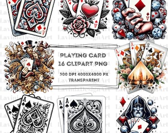 Playing Card Clipart Watercolor | Spades Clipart | Hearts Clipart | Diamonds Clipart | Clubs Clipart | Digital Download