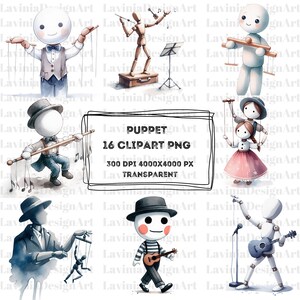 Akvarell docka clipart | Docka clipart | Docka png | Docka som spelar gitarr | Sjungande docka | Kommersiell användning | Digital nedladdning