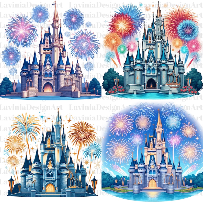 Cartoon Castle Watercolor Clipart | Castle Clipart | Castle Watercolor ...