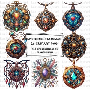 Mythical Talisman Clipart Watercolor | Mythical Clipart | Talisman PNG | Talisman Clipart | Talisman Design | Digital Download