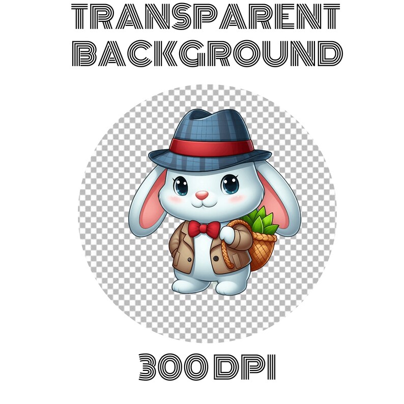 Detective Rabbit Clipart Watercolor | Cute Rabbit Clipart | Detective ...