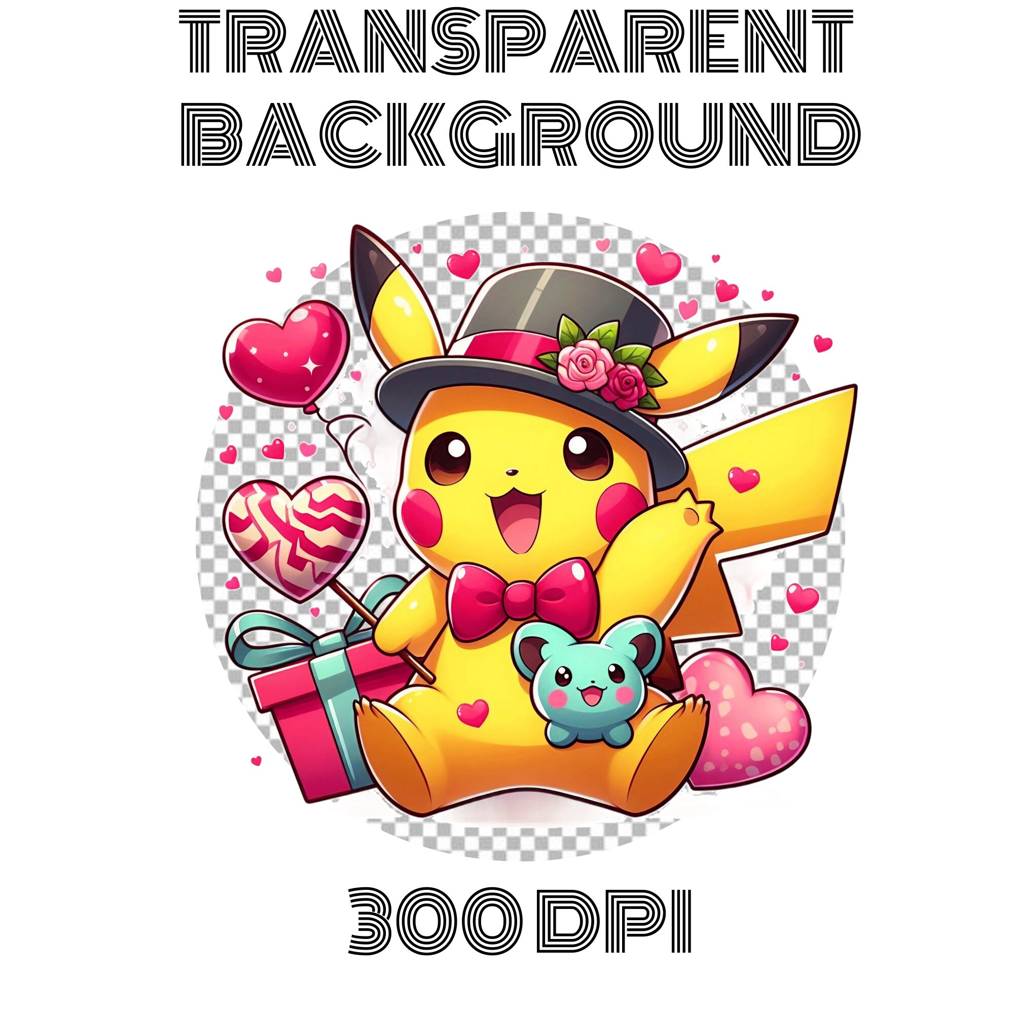 Watercolor Valentine's Day Pikachu Clipart Bundle Valentines Day ...