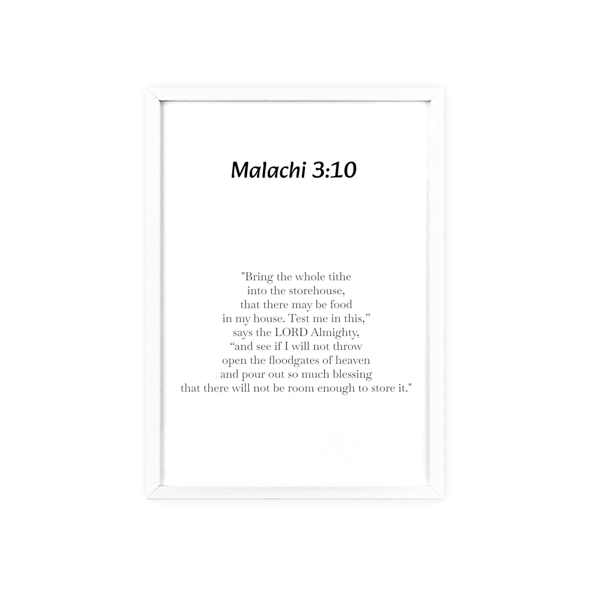 Malachi 3 Vs 10 Malachi 3 Vs 10