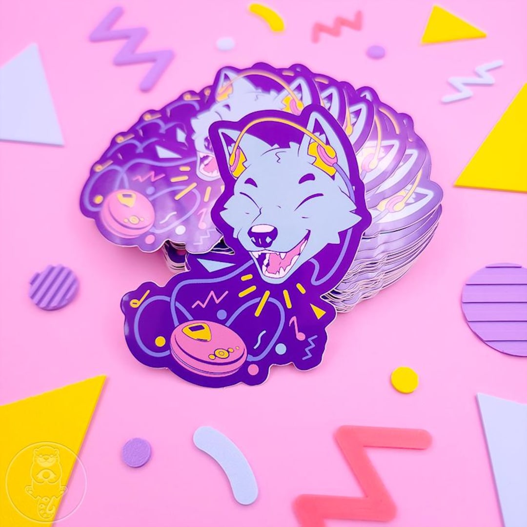 Encore Sticker: Vinyl Wolf With Walkman - Etsy Australia