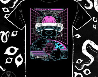 Camiseta Neuromancer: Camiseta con gráfico de hacker ciberpunk