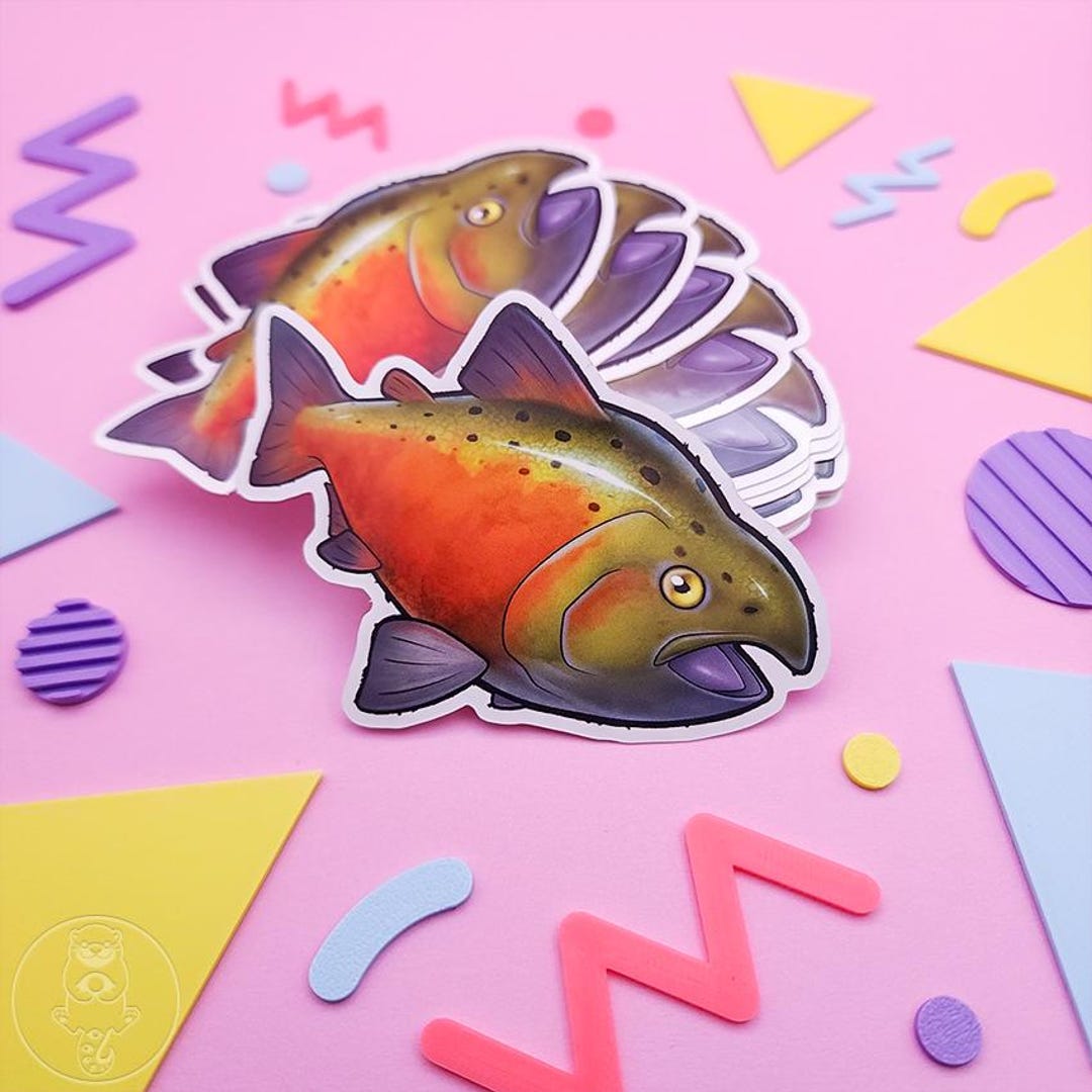 Sockeye Salmon Sticker - Etsy
