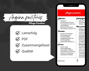 Angina pectoris learning sheet for nursing students