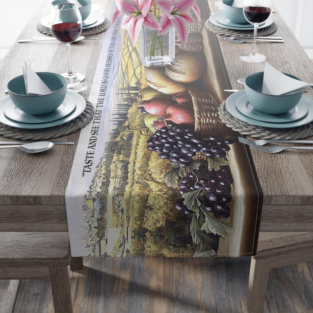 Table Runner, Psalm 34:8 Taste and See That the Lord is Good, Jewish ...
