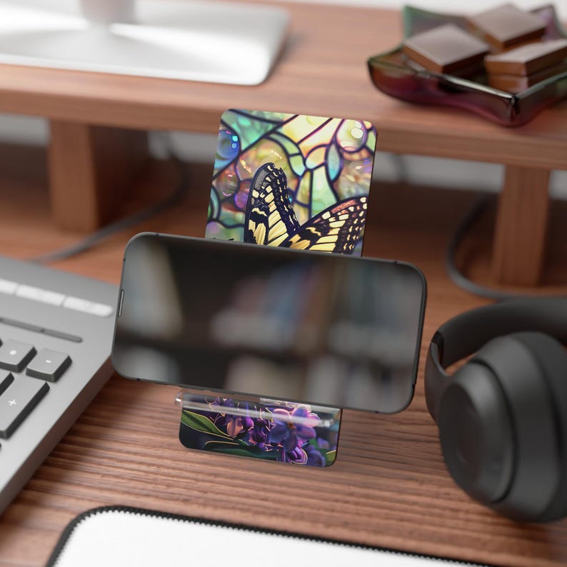 Butterfly Garden Mobile Display Stand: Home Office Phone Holder image 5