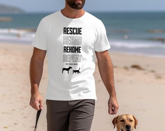 Animal Rescue Shirt: Rescue Rehab Rehome Repeat Tee,