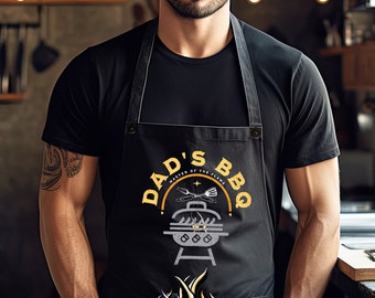 Dad's BBQ Apron: Polyester Grilling Apparel