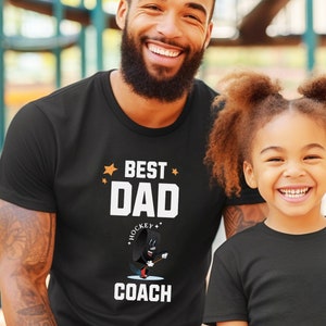 Best Dad Hockey Coach Shirt, Funny Coach Dad Gift, Father&#39;s Day Gift, Dad Coach Tee, Best Dad Coach Shirt, Dad Hockey Shirt, Kids Coach Gift