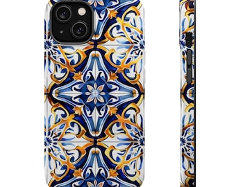 Azulejos Tile iPhone Case: Mediterranean Pattern, Magnetic Tough Case