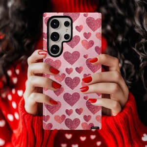 iPhone Case, Valentine Hearts Phone Case, Valentine&#39;s Day Gift, Heart Phone Case, Romantic Phone Accessories, Gift for Her, Love Phone Case