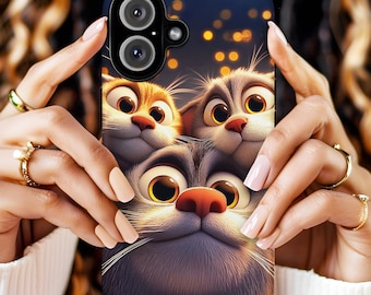 Phone Case, Hungry Cats Tough Case, Protective Phone Covers, Cat Lover Gifts, Animal Print Accessories, Cute Feline Phone Case, iPhone Case