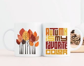 Autumn Colors Ceramic Coffee Mug: Fall Decor (11oz, 15oz)