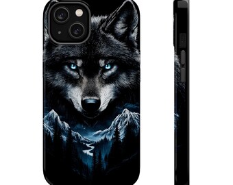 Magnetized iPhone Case, Wolf in Wilderness Tough Case, MagSafe Compatible