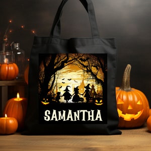 Tote Bag, Personalized Halloween Tote Bag, Customized Halloween Bag, Kids Halloween Bag with Name, Custom Trick or Treat Bag