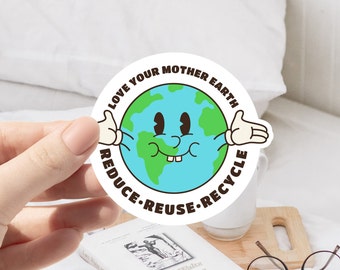 Love Mother Earth Sticker: Earth Day, Environmental Vinyl Decal