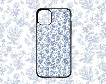 Étui de téléphone floral bleu pour Apple iPhone 15 14 13 13 Pro Max 12 Pro 12 Mini 11 Pro Max X XR Coquette cadeau pour elle