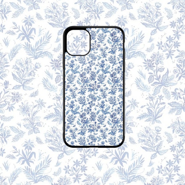 Blue Floral Phone Case For Apple iPhone 15 14 13 13 Pro Max 12 Pro 12 Mini 11 Pro Max X XR Coquette Gift For Her