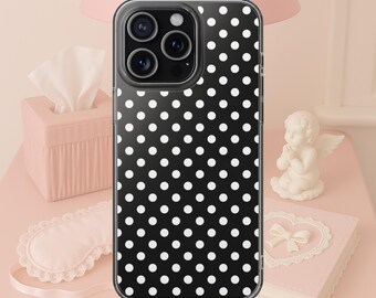 Clear Polka Dot on Black Phone Case iPhone 13 Pro Max Case