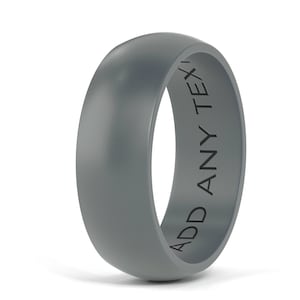 Personalized Ring for Him Silicone Wedding Ring for Husband Gym Friendly Wedding Band Daily Wear Silicone Ring Custom Gift Anniversary